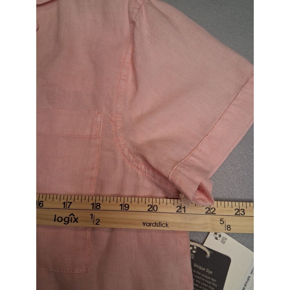 NWT ANA A New Approach Pink Linen Blend Button Front Camp Shirt Sz M Coastal - Picture 7 of 9